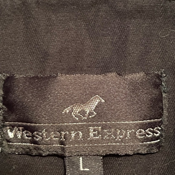 Western Express Country Western Pearl Snap Button Down Shirt Size L Black - Picture 6 of 8